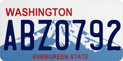 WA license plate ABZ0792