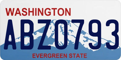 WA license plate ABZ0793