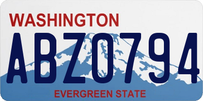 WA license plate ABZ0794