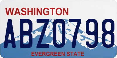 WA license plate ABZ0798