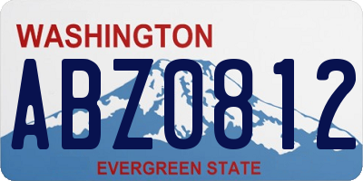 WA license plate ABZ0812