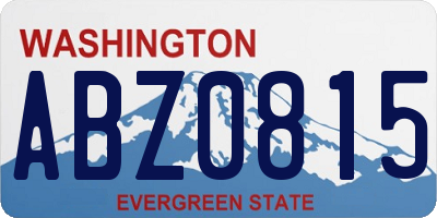 WA license plate ABZ0815