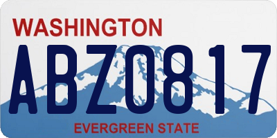 WA license plate ABZ0817
