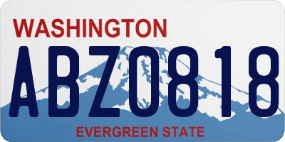 WA license plate ABZ0818