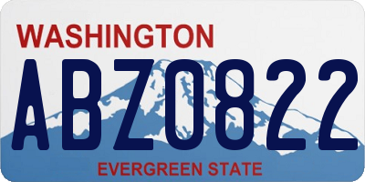 WA license plate ABZ0822
