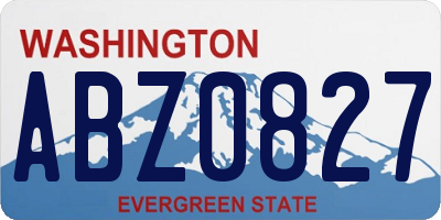 WA license plate ABZ0827