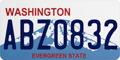 WA license plate ABZ0832