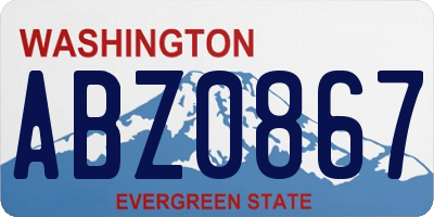WA license plate ABZ0867