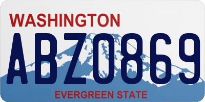 WA license plate ABZ0869