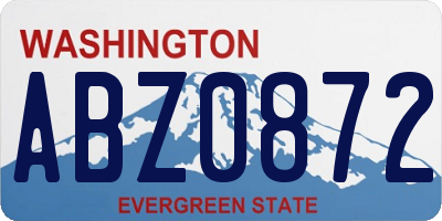 WA license plate ABZ0872