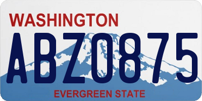 WA license plate ABZ0875