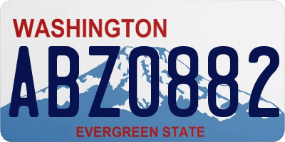 WA license plate ABZ0882