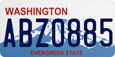 WA license plate ABZ0885