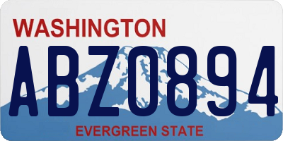 WA license plate ABZ0894