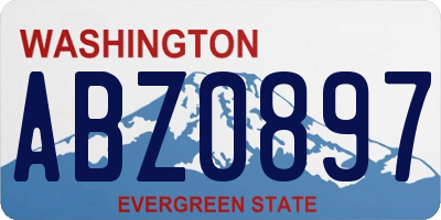 WA license plate ABZ0897