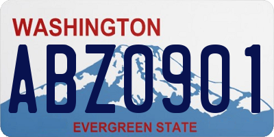 WA license plate ABZ0901