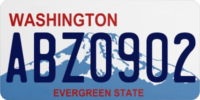 WA license plate ABZ0902