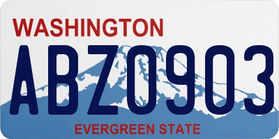 WA license plate ABZ0903