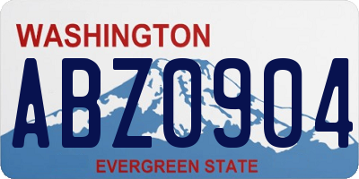 WA license plate ABZ0904
