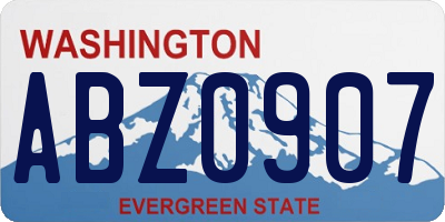 WA license plate ABZ0907
