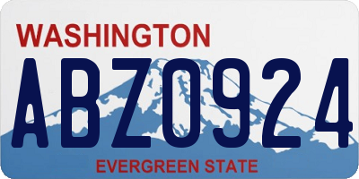 WA license plate ABZ0924