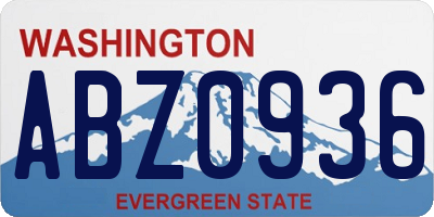 WA license plate ABZ0936
