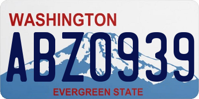 WA license plate ABZ0939