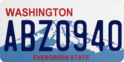 WA license plate ABZ0940