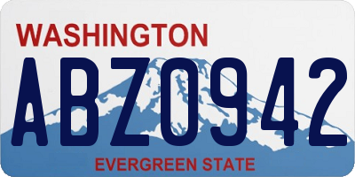 WA license plate ABZ0942