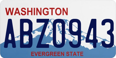 WA license plate ABZ0943