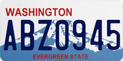 WA license plate ABZ0945