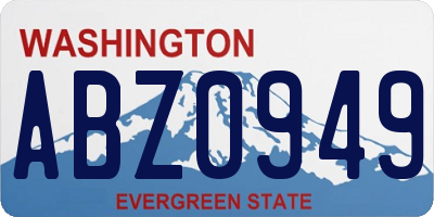 WA license plate ABZ0949