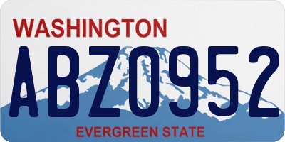 WA license plate ABZ0952