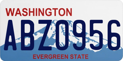 WA license plate ABZ0956