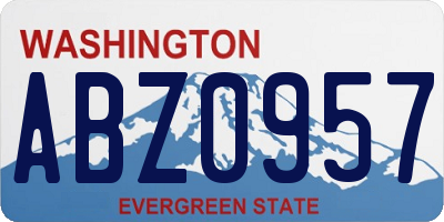 WA license plate ABZ0957