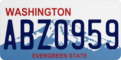 WA license plate ABZ0959