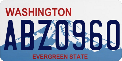 WA license plate ABZ0960