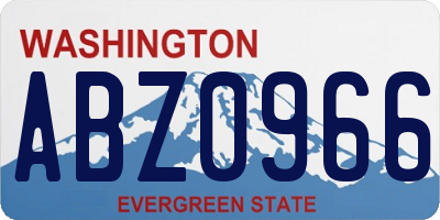 WA license plate ABZ0966