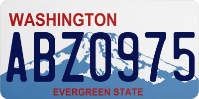 WA license plate ABZ0975