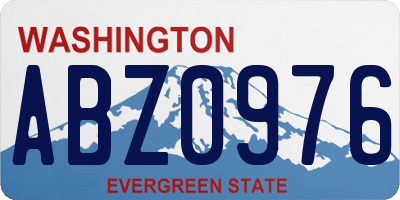 WA license plate ABZ0976