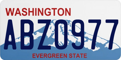 WA license plate ABZ0977