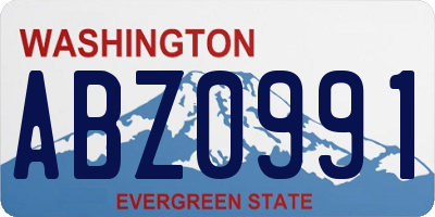 WA license plate ABZ0991