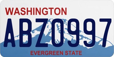 WA license plate ABZ0997