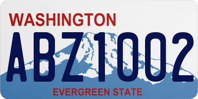 WA license plate ABZ1002