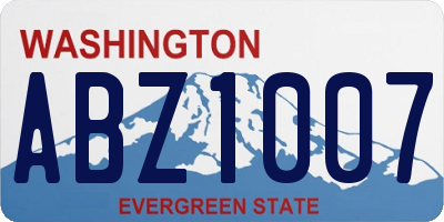 WA license plate ABZ1007