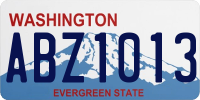 WA license plate ABZ1013
