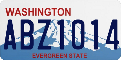 WA license plate ABZ1014