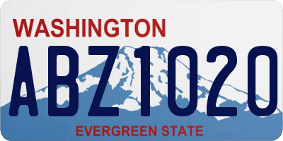 WA license plate ABZ1020