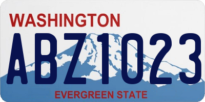 WA license plate ABZ1023