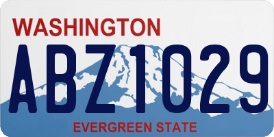 WA license plate ABZ1029